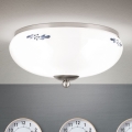 Lámpara de techo LANDHAUS 2xE27/60W/230V, diámetro 28 cm, cromo mate/blanco/azul