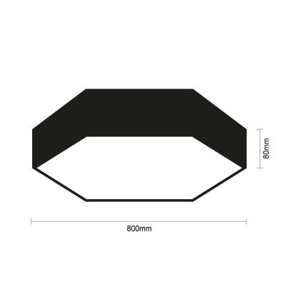 Lámpara de techo LED 135 W 230 V 3000/4000/6500 K, diámetro 80 cm, negra