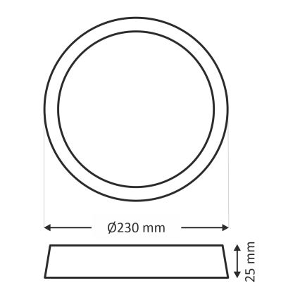 Lámpara de techo LED/18W/230V 3000/4000/6500K Ø 23 cm blanca