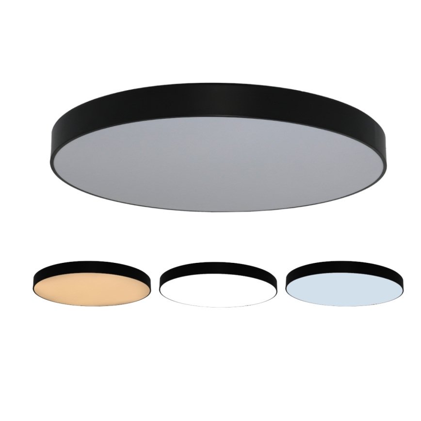Lámpara de techo LED 200W/230V 3000/4000/6500K Ø 100 cm negra