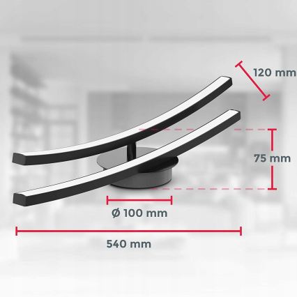 Lámpara de techo LED 2xLED/6W/230V 3000K negra