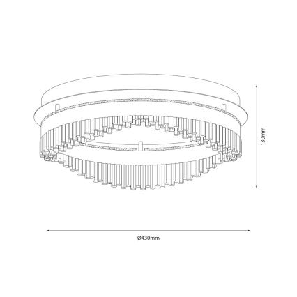 Lámpara de techo LED/36W/230V Ø 43 cm dorada
