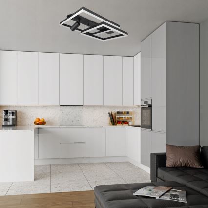 Lámpara de techo LED 38W/230V + 1x GU10/30W negra