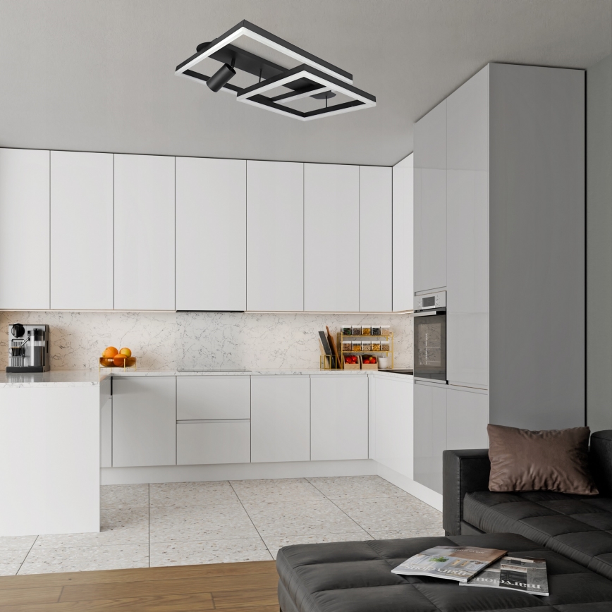 Lámpara de techo LED 38W/230V + 1x GU10/30W negra