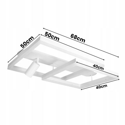 Lámpara de techo LED/38W/230V + 1xGU10/30W blanca
