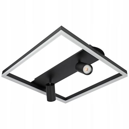 Lámpara de techo LED, 38W/230V + 2x GU10/30W, negra