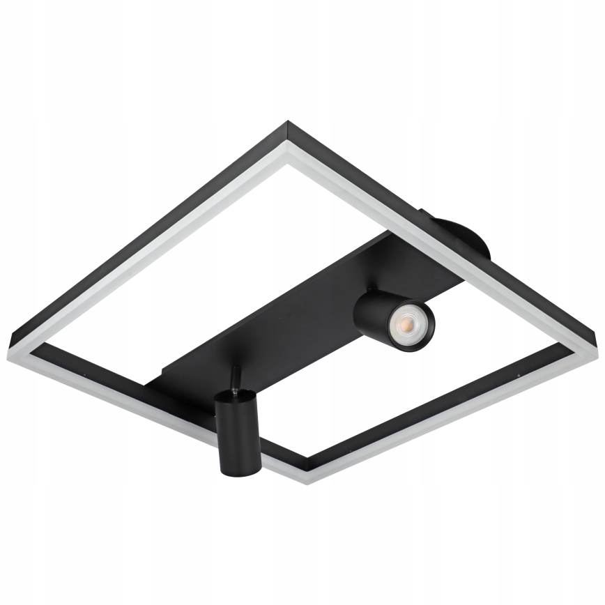 Lámpara de techo LED, 38W/230V + 2x GU10/30W, negra