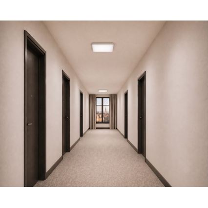 Plafón LED de techo con sensor de movimiento y sensor crepuscular WILTON LED/24W/230V 4000K 33x33 cm blanco