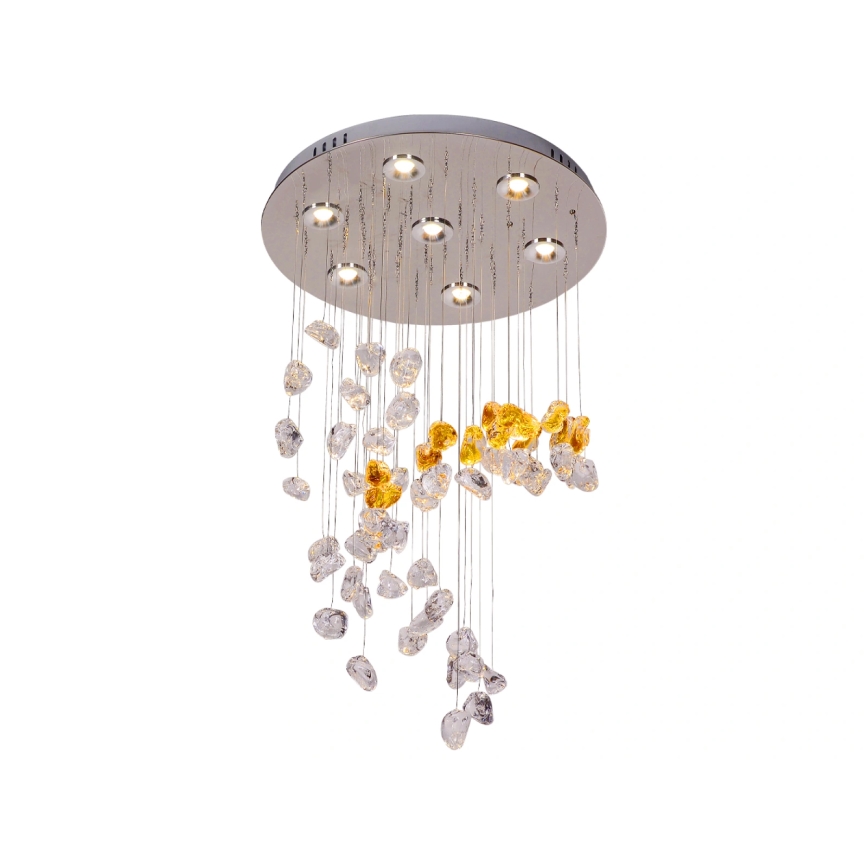Lámpara de techo LED de cristal AVARA LED/24W/230V, Ø 40 cm, cromo brillante + mando a distancia
