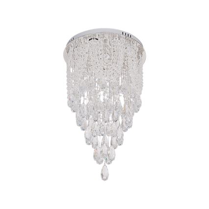 Lámpara de techo de cristal LED MAJURO LED/30W/230V Ø 40 cm cromo brillante + mando a distancia