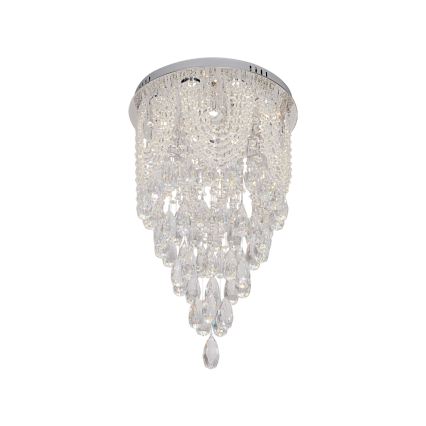 Lámpara de techo de cristal LED MAJURO LED/30W/230V Ø 40 cm cromo brillante + mando a distancia