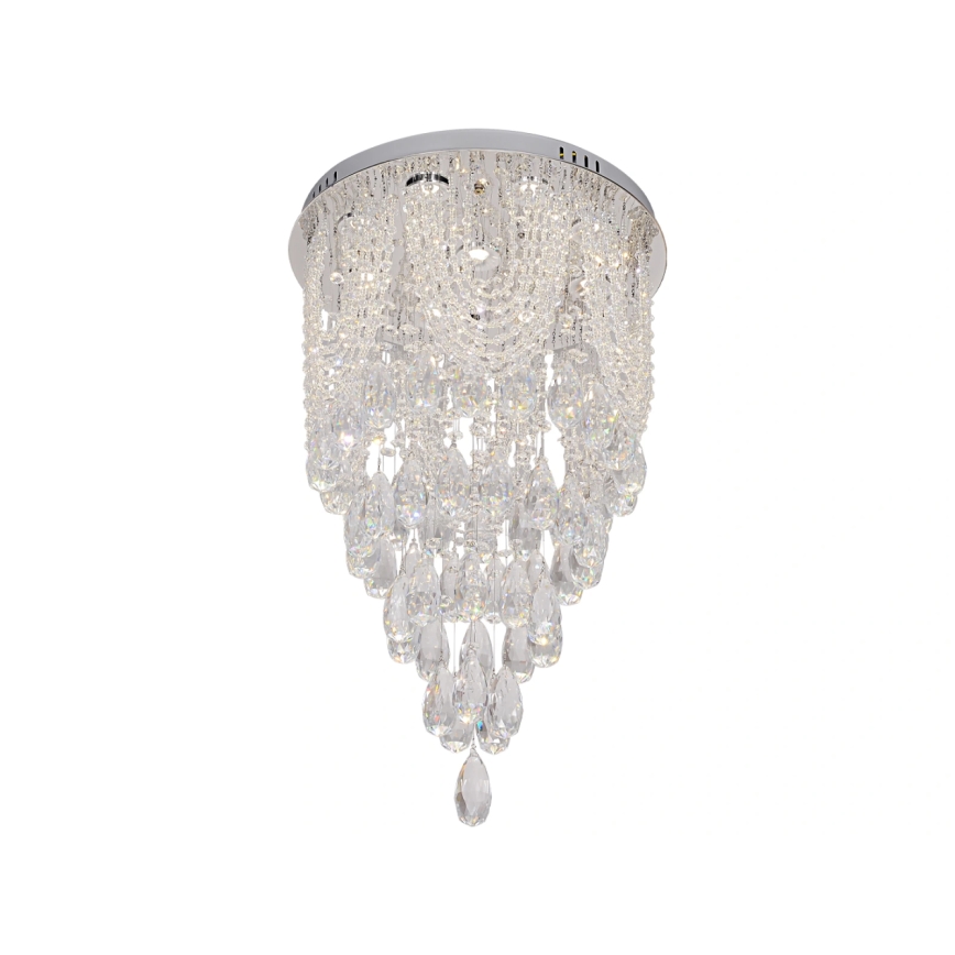 Lámpara de techo de cristal LED MAJURO LED/30W/230V Ø 40 cm cromo brillante + mando a distancia