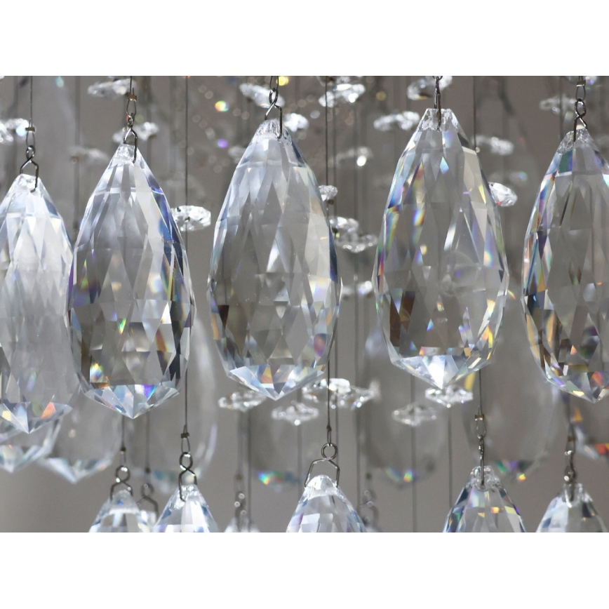 Lámpara de techo de cristal LED MAJURO LED/30W/230V Ø 40 cm cromo brillante + mando a distancia