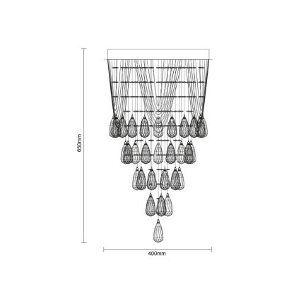 Lámpara de techo de cristal LED MAJURO LED/30W/230V Ø 40 cm cromo brillante + mando a distancia