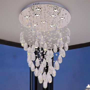Lámpara de techo LED de cristal MAJURO LED/30W/230V Ø 45 cm, cromo brillante + mando a distancia
