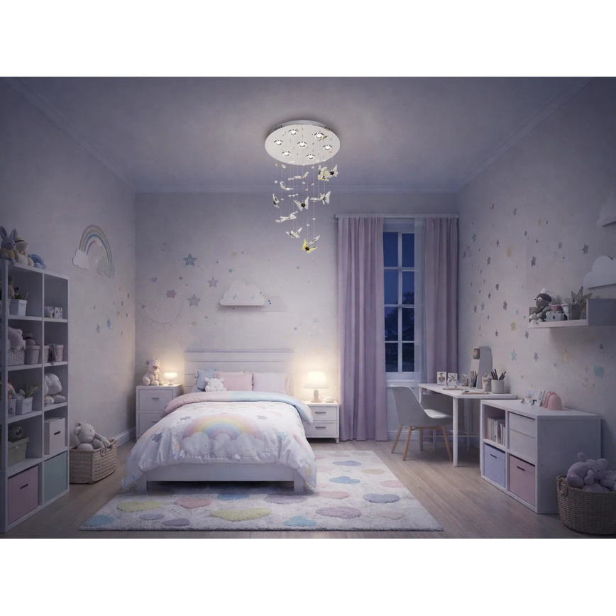 Lámpara de techo LED de cristal MURU LED/24W/230V Ø 40 cm cromo pulido + mando a distancia