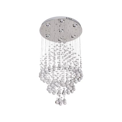 Lámpara de techo de cristal LED NAURU LED/24W/230V diámetro 40 cm cromo brillante + mando a distancia