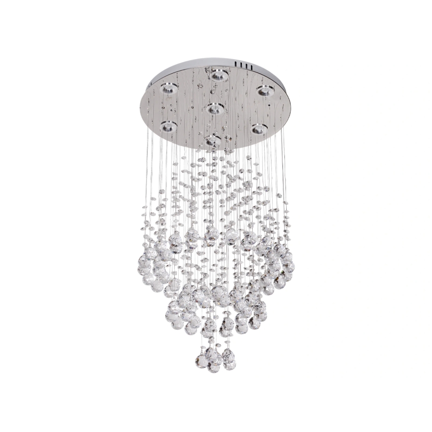 Lámpara de techo de cristal LED NAURU LED/24W/230V diámetro 40 cm cromo brillante + mando a distancia