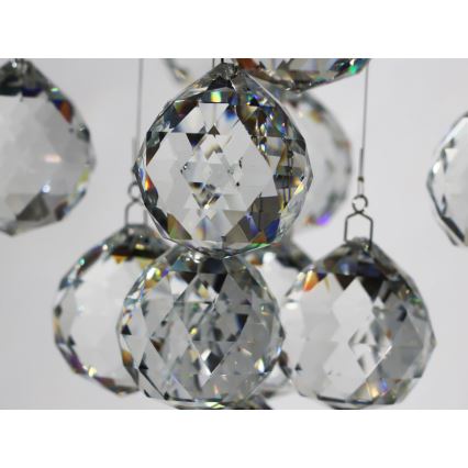 Lámpara de techo de cristal LED NAURU LED/24W/230V diámetro 40 cm cromo brillante + mando a distancia