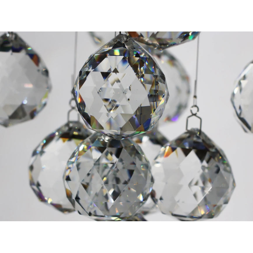 Lámpara de techo de cristal LED NAURU LED/24W/230V diámetro 40 cm cromo brillante + mando a distancia