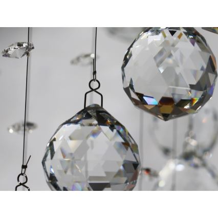 Lámpara de techo de cristal LED NAURU LED/24W/230V diámetro 40 cm cromo brillante + mando a distancia