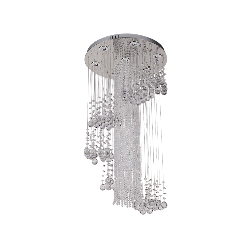 Lámpara de techo de cristal LED NAURU LED/24W/230V Ø 45 cm cromo brillante + mando a distancia