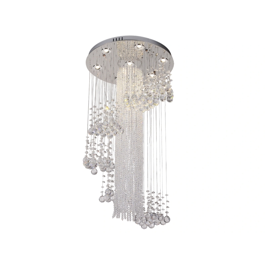 Lámpara de techo de cristal LED NAURU LED/24W/230V Ø 45 cm cromo brillante + mando a distancia