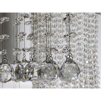 Lámpara de techo de cristal LED NAURU LED/24W/230V Ø 45 cm cromo brillante + mando a distancia