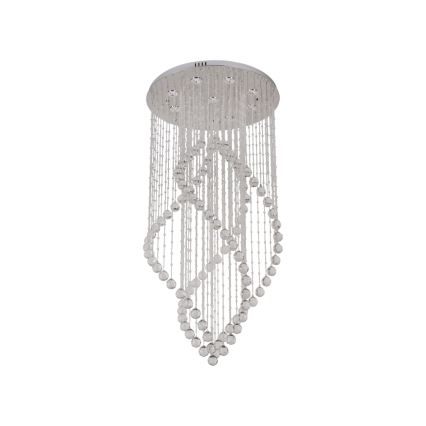 Lámpara de techo de cristal LED NAURU LED/30W/230V Ø 60 cm cromo pulido + mando a distancia