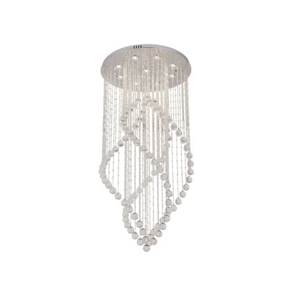 Lámpara de techo de cristal LED NAURU LED/30W/230V Ø 60 cm cromo pulido + mando a distancia