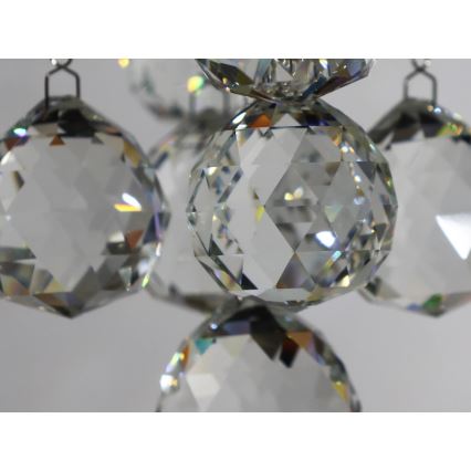 Lámpara de techo de cristal LED NAURU LED/30W/230V Ø 60 cm cromo pulido + mando a distancia