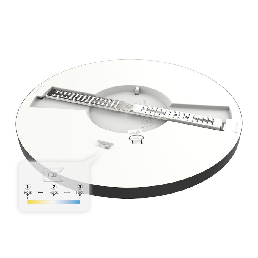 Lámpara de techo LED EVORA LED/24W/230V 3000/4000/6000K Ø 30 cm negra