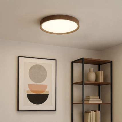 Lámpara de techo LED FOREST LED/24W/230V, Ø 39 cm, marrón
