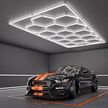 Lámpara de techo LED HEXAGON LED/696W/85-265V 6500K 484x243 cm IRC 90 IP44 blanca