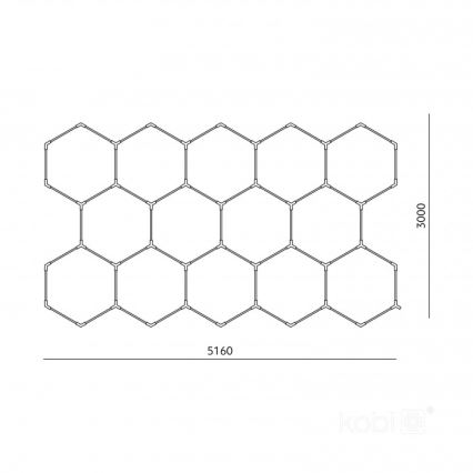 Lámpara de techo LED HEXLINE LED/513W/230V 6500K 300x516 cm blanca