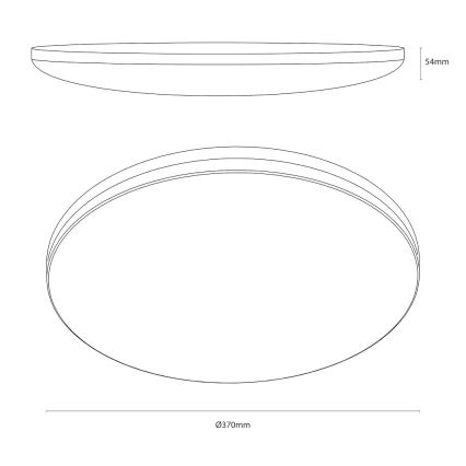 Plafón LED de techo HUGO 16/24/32 W, 230 V, 3000/4000/6500 K, Ø 37 cm, IP54, negro