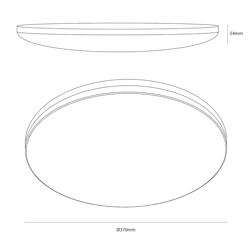 Plafón LED de techo HUGO 16/24/32 W, 230 V, 3000/4000/6500 K, Ø 37 cm, IP54, negro