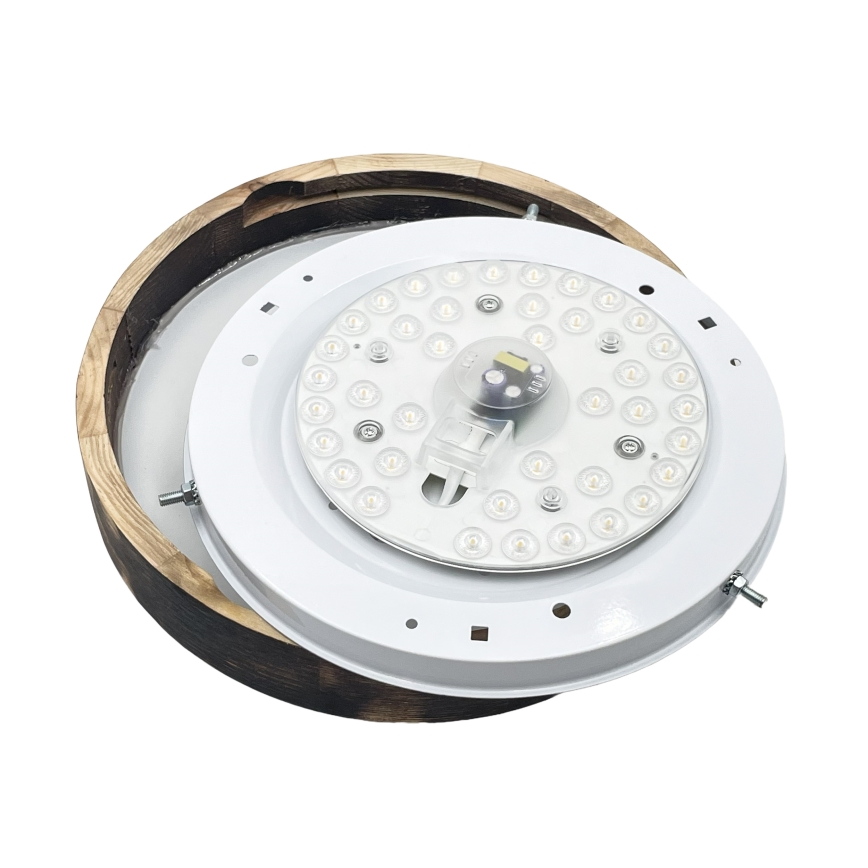 Lámpara de techo LED OAK SMOKY SLIM LED/20W/230V/4000K Ø 27 cm roble/marrón oscuro