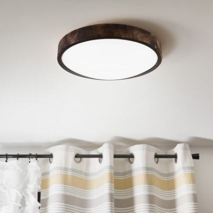 Lámpara de techo LED OAK SMOKY SLIM LED/36W/230V 4000K Ø 37 cm roble/marrón oscuro