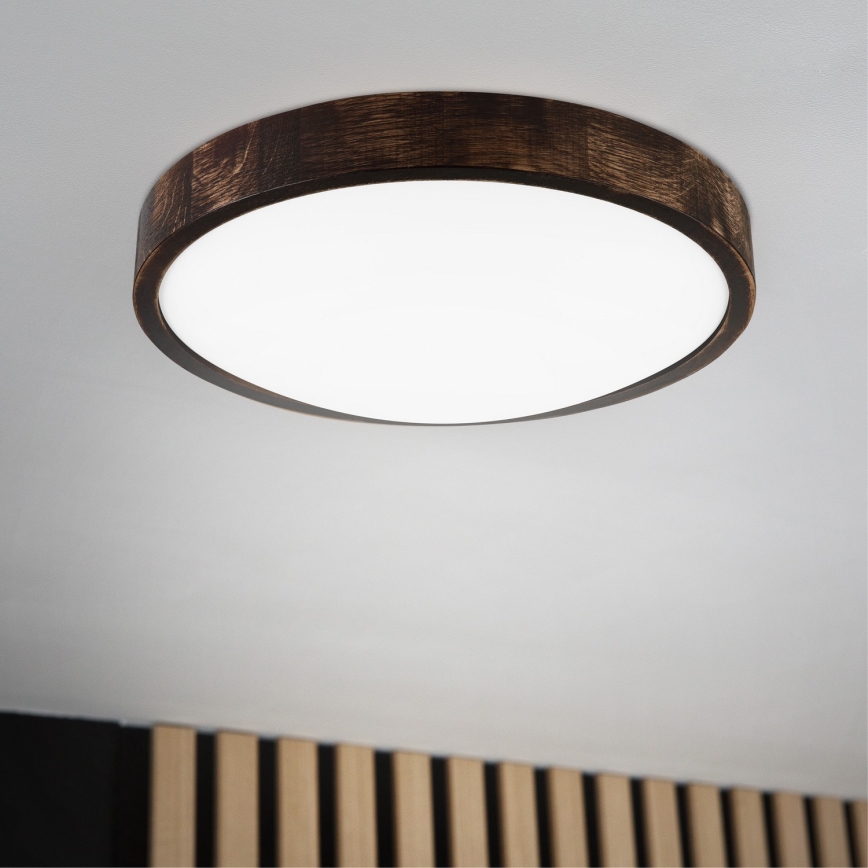 Lámpara de techo LED OAK SMOKY SLIM LED/36W/230V 4000K Ø 37 cm roble/marrón oscuro