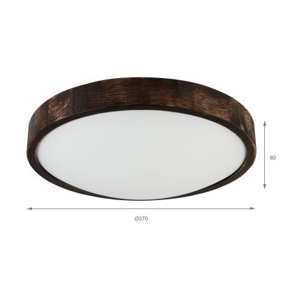 Lámpara de techo LED OAK SMOKY SLIM LED/36W/230V 4000K Ø 37 cm roble/marrón oscuro