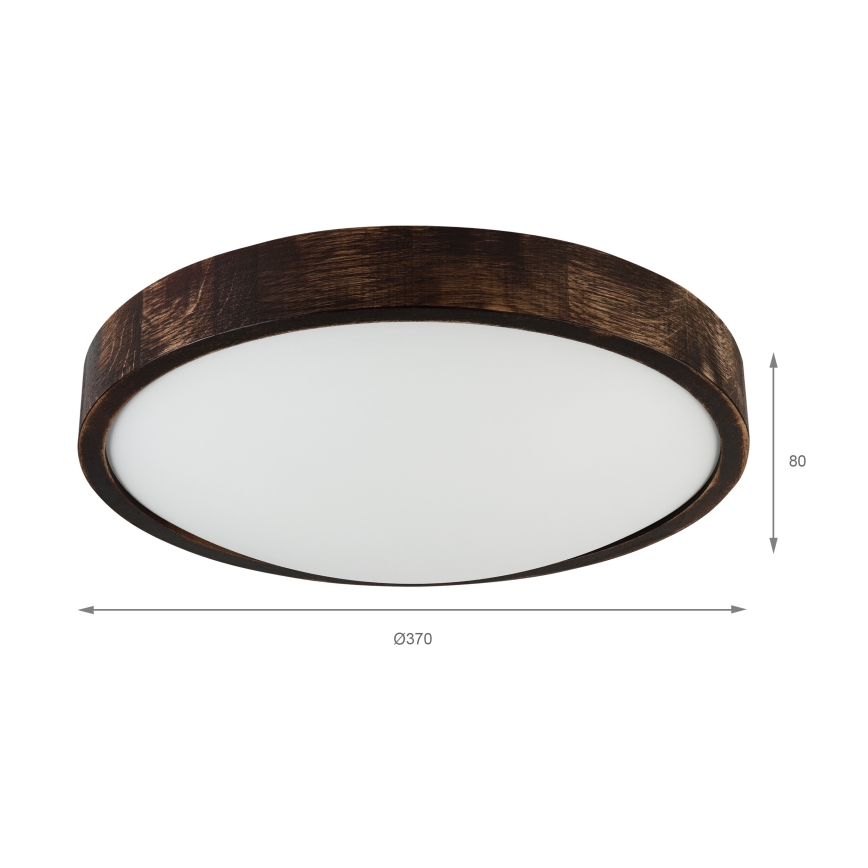 Lámpara de techo LED OAK SMOKY SLIM LED/36W/230V 4000K Ø 37 cm roble/marrón oscuro