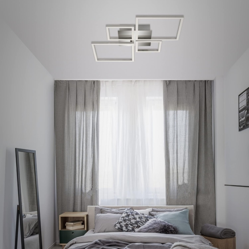 Lámpara de techo LED regulable 42W/230V 3000K cromo mate