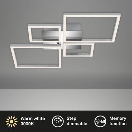 Lámpara de techo LED regulable 42W/230V 3000K cromo mate
