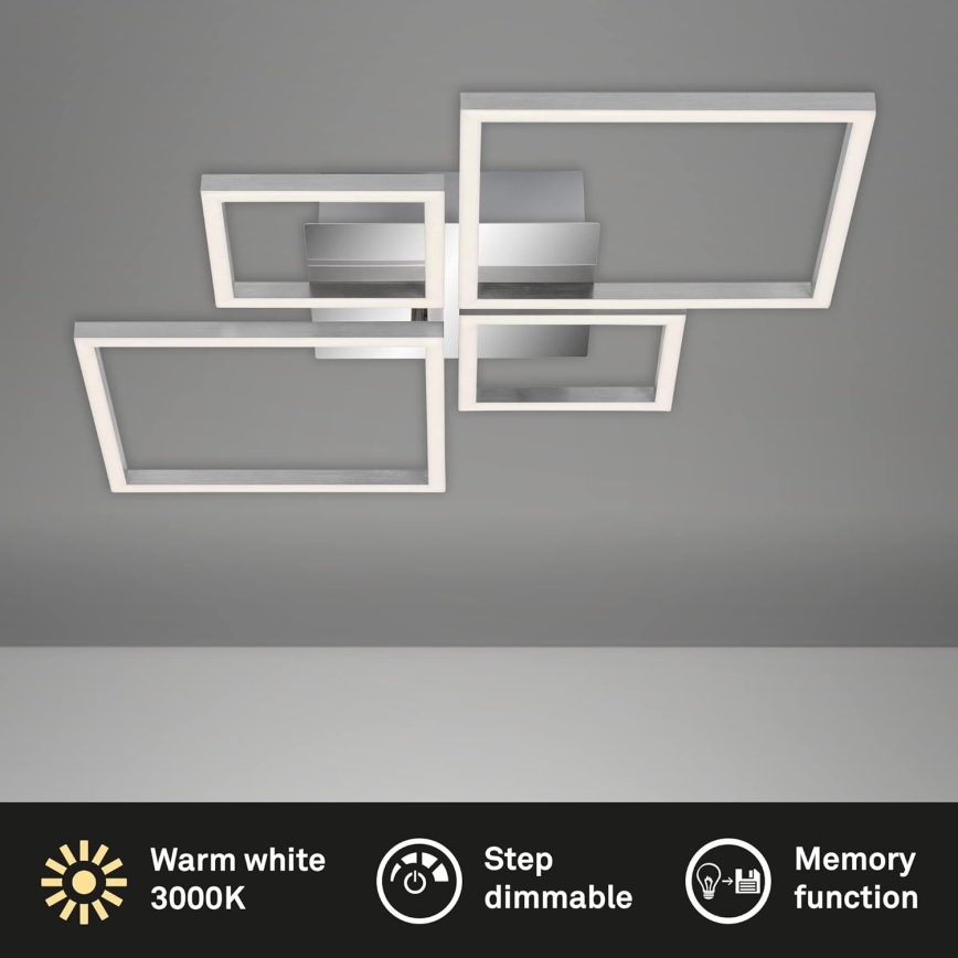 Lámpara de techo LED regulable 42W/230V 3000K cromo mate