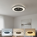 Lámpara de techo LED regulable con ventilador VENTELUX LED/48W/230V 3000/4000/6500K diámetro 48,5 cm negra + mando a distancia