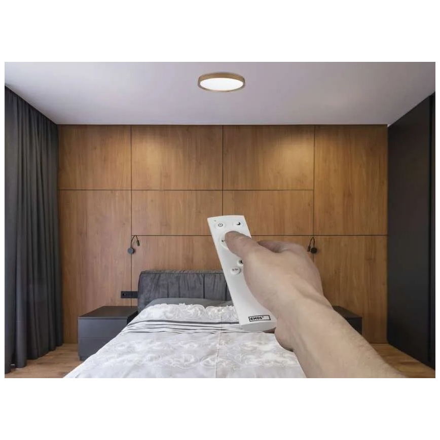 Lámpara de techo LED regulable ILVI LED/30W/230V 2700-6500K Ø 40 cm beige + mando a distancia