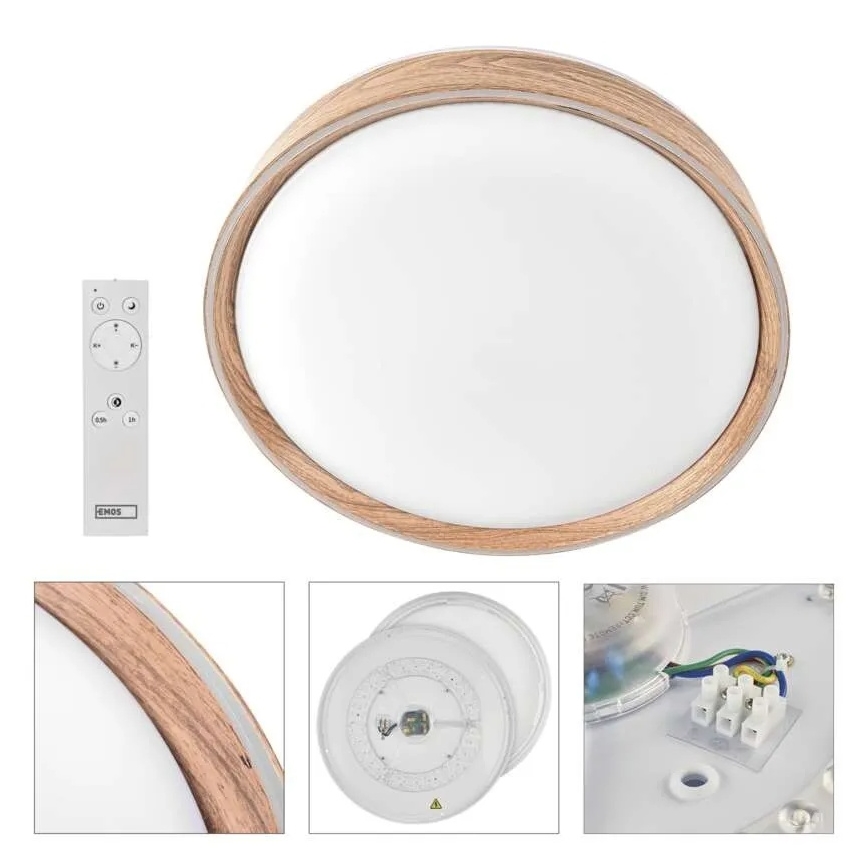 Lámpara de techo LED regulable ILVI LED/30W/230V 2700-6500K Ø 40 cm beige + mando a distancia