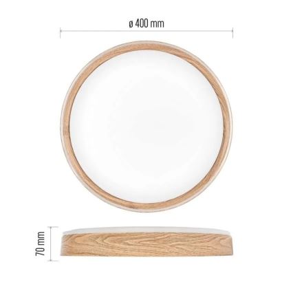 Lámpara de techo LED regulable ILVI LED/30W/230V 2700-6500K Ø 40 cm beige + mando a distancia