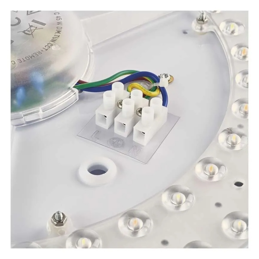 Lámpara de techo LED regulable ILVI LED/45W/230V 2700-6500K diámetro 50 cm negro/latón + control remoto